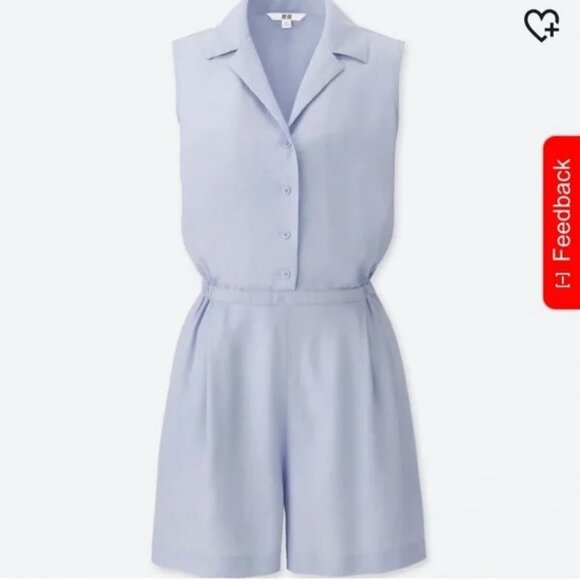Uniqlo Collared Sleeveless Romper (XS) - Light Blue - Picture 5 of 5